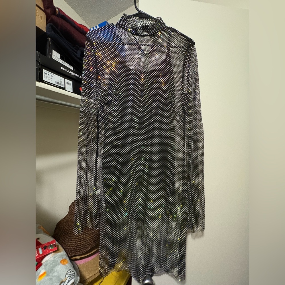 Fashion Nova Black Mesh Dress